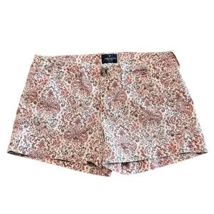 American Eagle Shorts Womens 10 Stretch Shortie Chino Flat Front‎ Pink Paisley